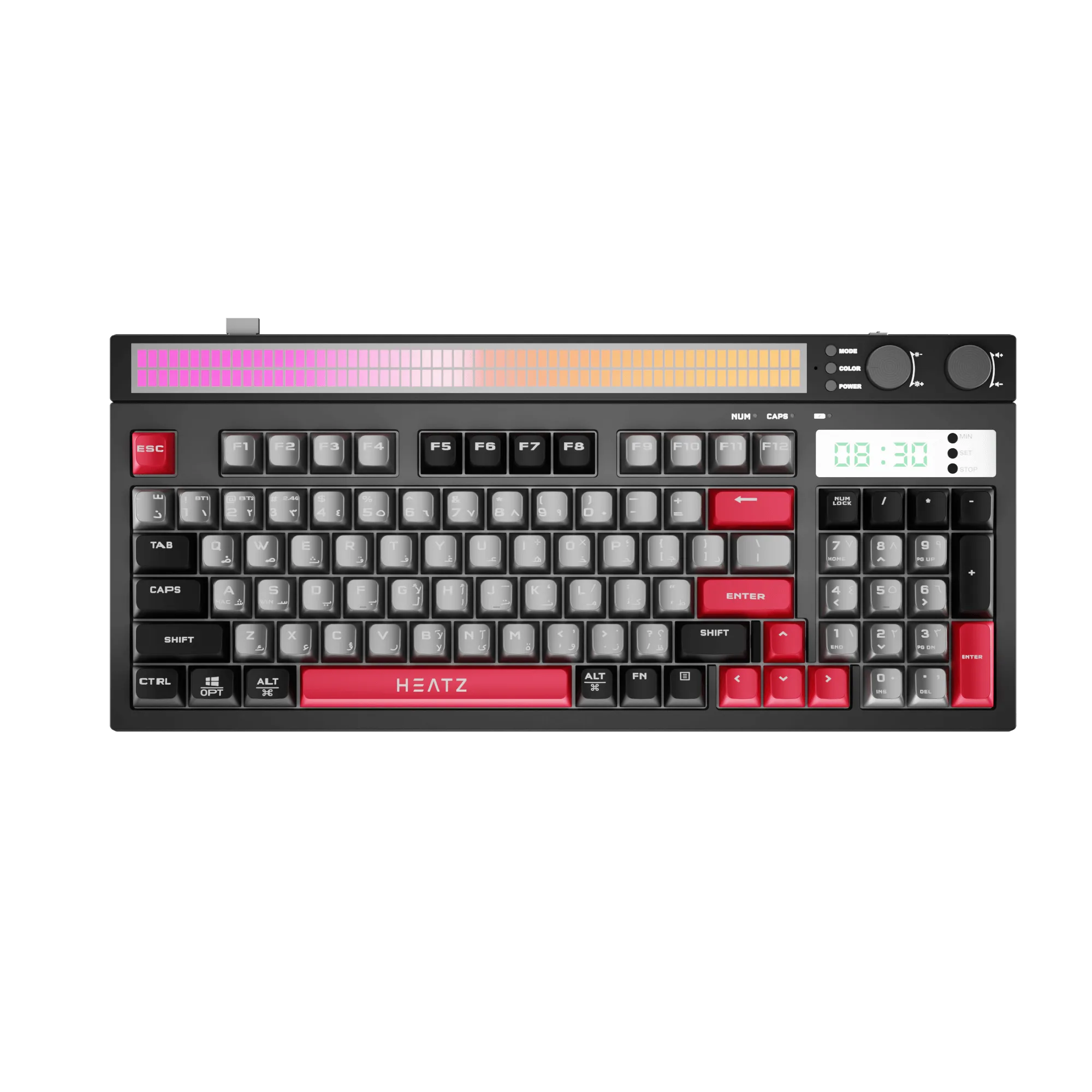 ZK30: 3 Mode Bluetooth 5.3 Type-C wired keyboard